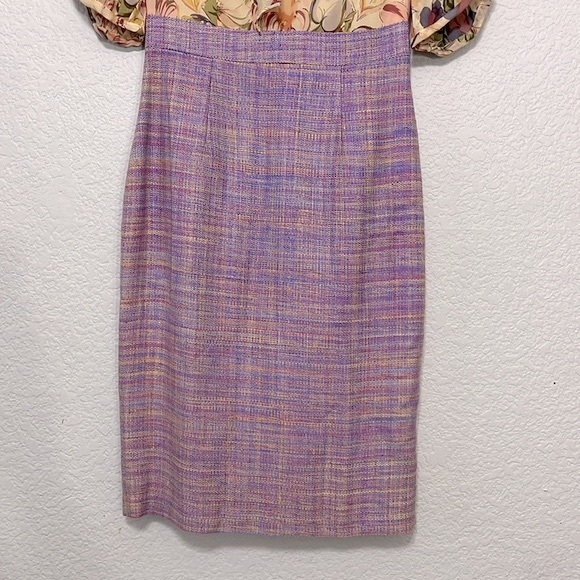 Kay Unger Vintage Silk Floral Tweed Pinup Dress - Picture 5 of 16
